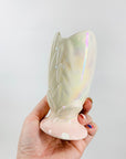 Midcentury Pates Australia pink lustre pottery posy vase