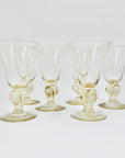 Rare Midcentury Swedish hand made citrine liqueur glasses with short stem