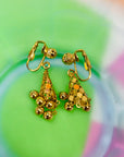 Rare 1970s West German gold plated mesh drop earrings