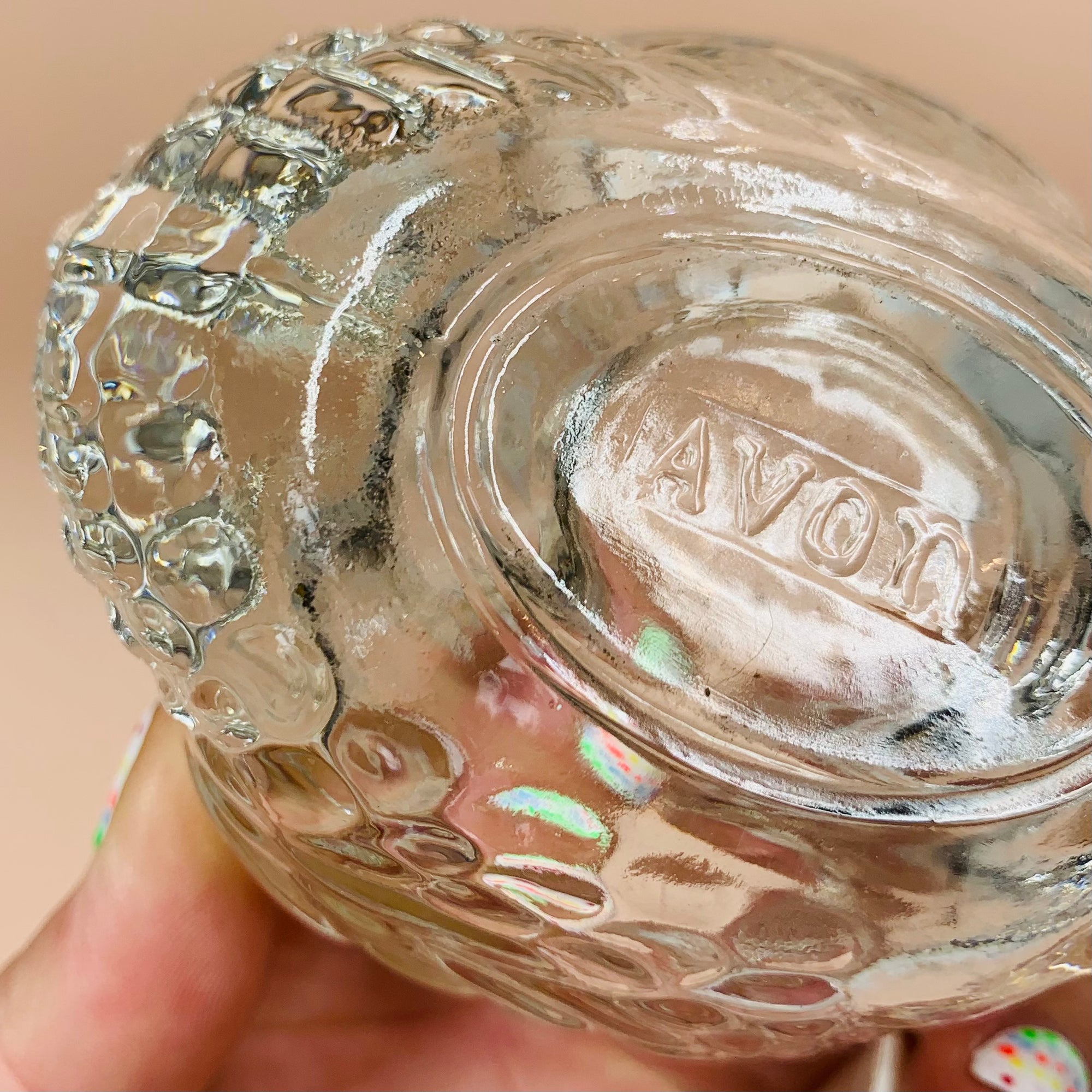 Vintage Avon bird shape glass candle holder