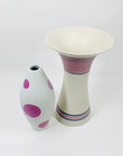 Rare hand painted 1980s white pottery vase