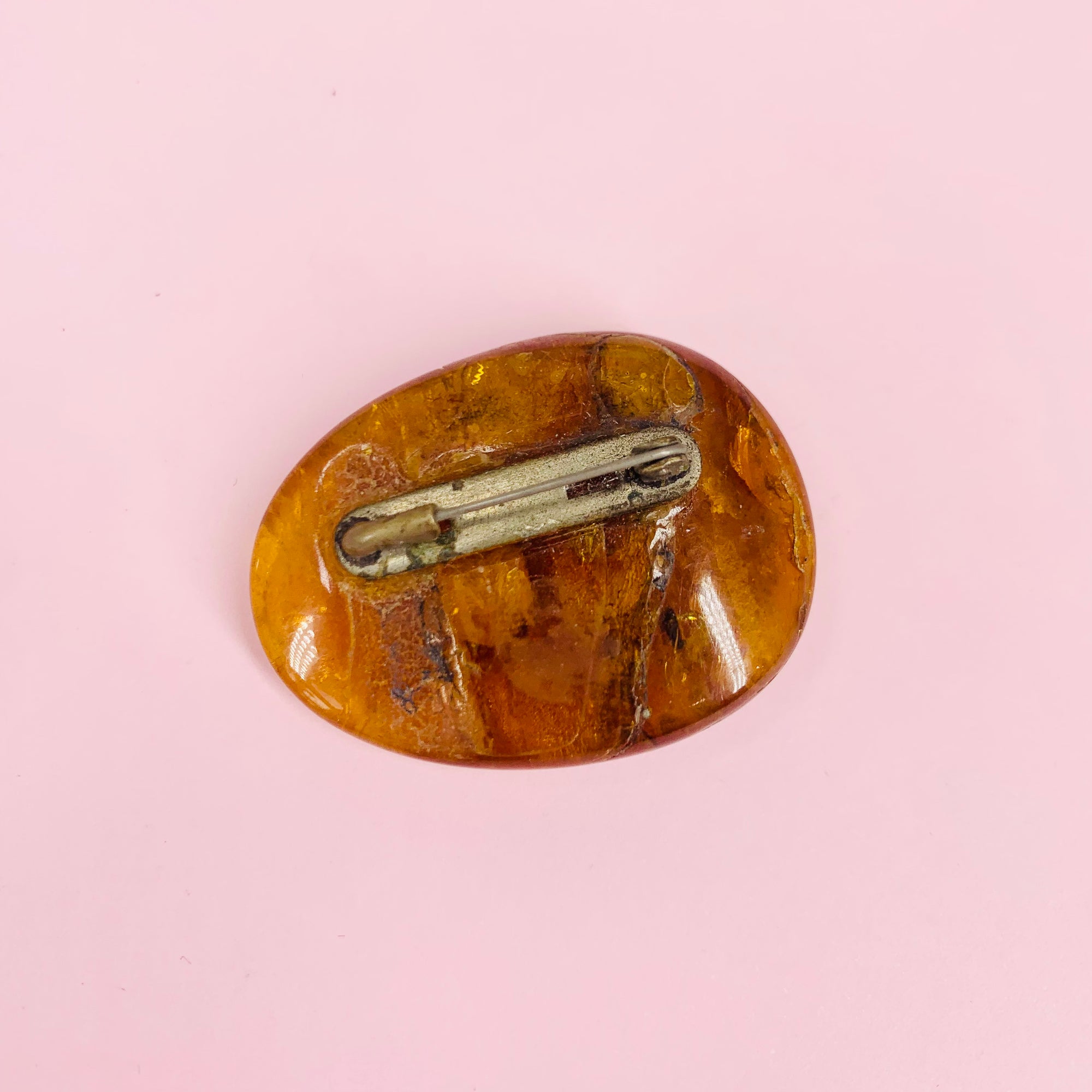 Antique natural amber brooch