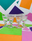 Antique hand cut Stuart short stem crystal cordial glasses