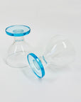 1980s blue round base glass goblets