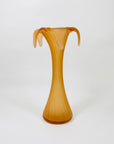 Extremely rare antique Art Nouveau peach satin glass small palm vase