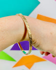 Vintage silver and 9K bangle with Greek design