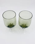 Midcentury grey twist stem sweet wine glasses