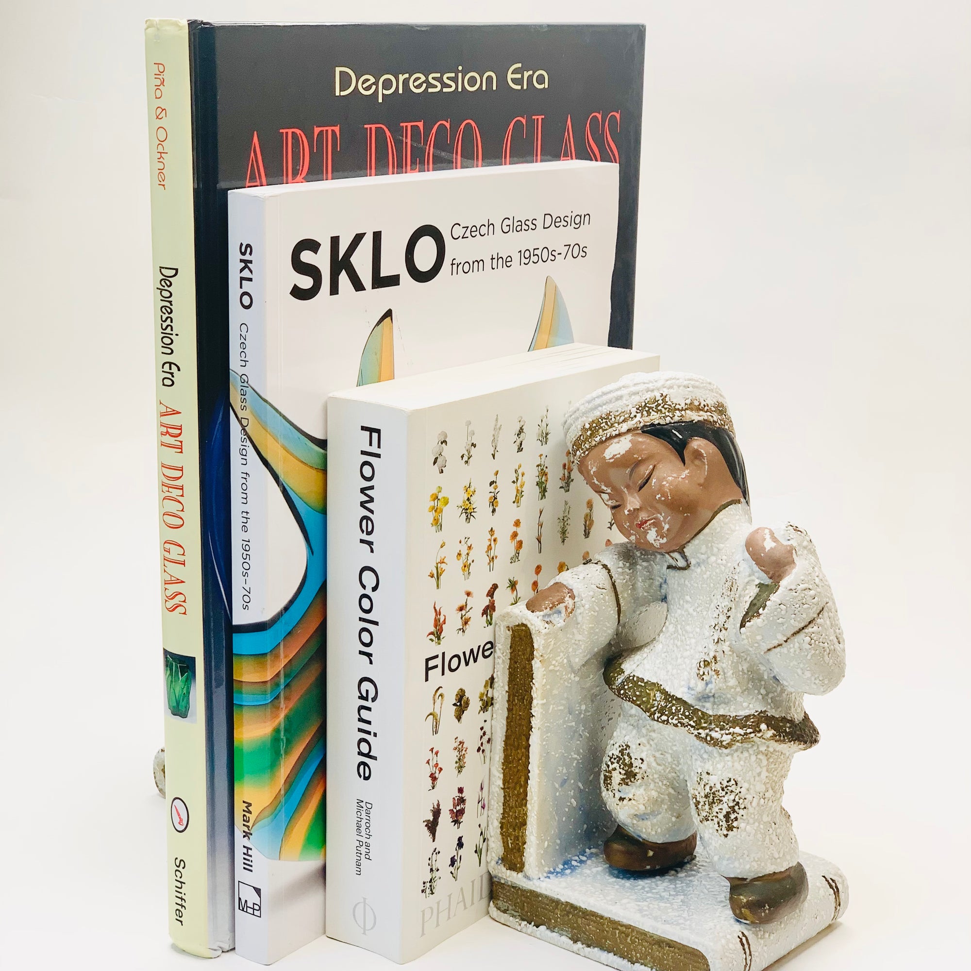 1950s Chinese boy & girl porcelain bookends