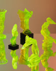 Art Deco reproduction of Lalique Bacchantes nymph vase nude car mascot in uranium glass