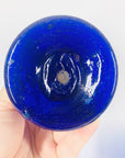 MCM mouth blown cobalt footed glass