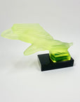 Art Deco reproduction of Lalique car mascot in uranium glass