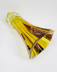 Extremely rare antique Art Deco footed spiral citrine and ruby enamel vase by Karl Palda