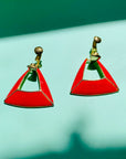 RED ENAMEL DROP EARRINGS