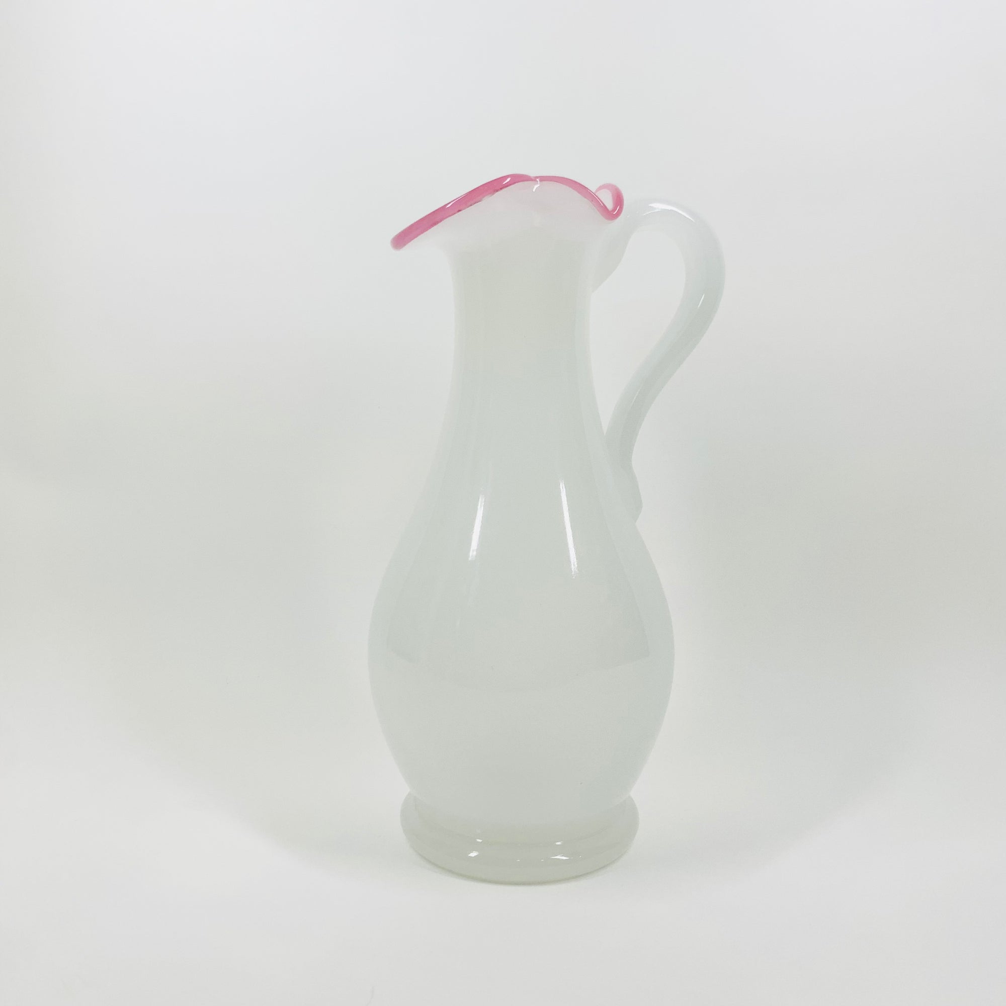 ANTIQUE FRENCH WHITE OPALINE GLASS JUG