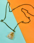 Vintage necklace with hand made crystal pendant