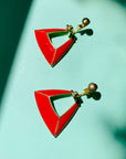 RED ENAMEL DROP EARRINGS