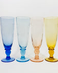 50s ETCHED HARLEQUIN CHAMPAGNE FLUTES