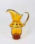Antique Bohemian amber glass tea set with gold gilding