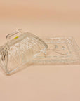 Antique pressed glass butter dish