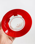 Retro Bodum tall water glasses/highball with red sleeves