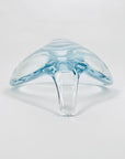 1960s Swedish Strombergshyttan modern glass tear drop bowl