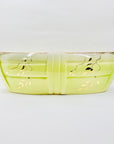 Large Midcentury Pates Australia yellow drip glaze pottery trough vase
