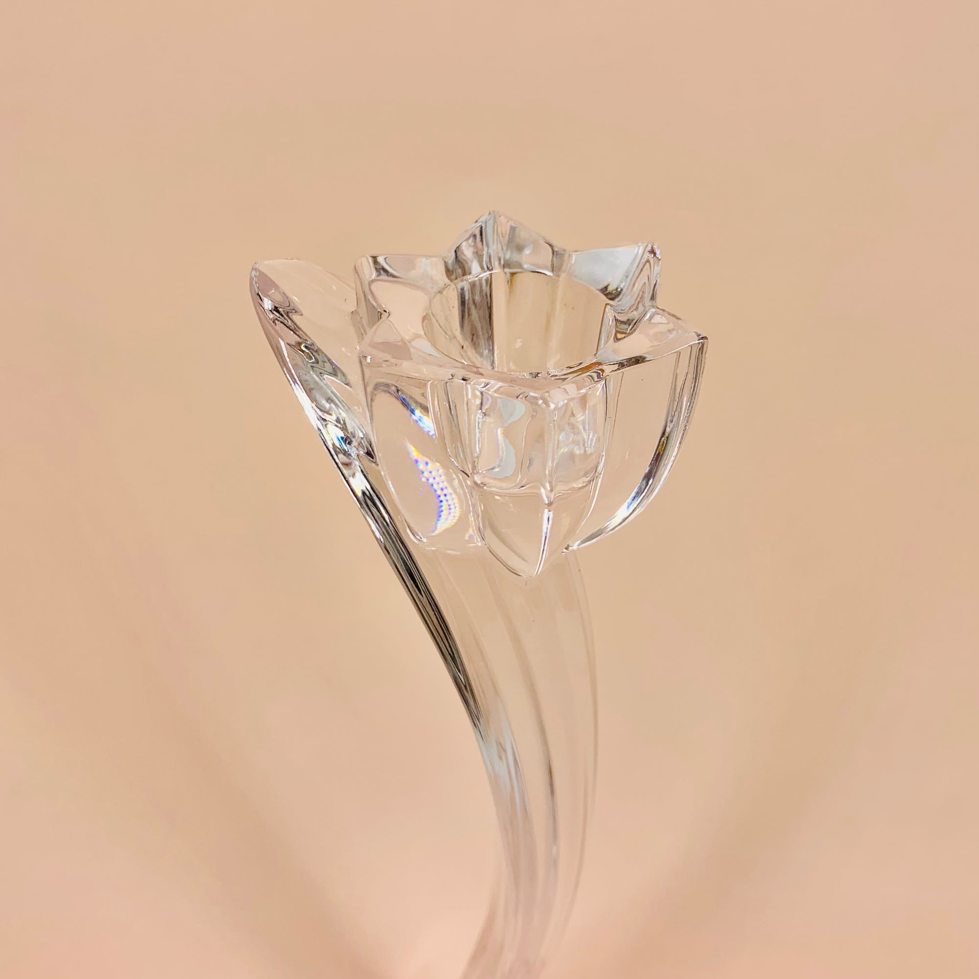 Vintage Japanese crystal shell base candle holder