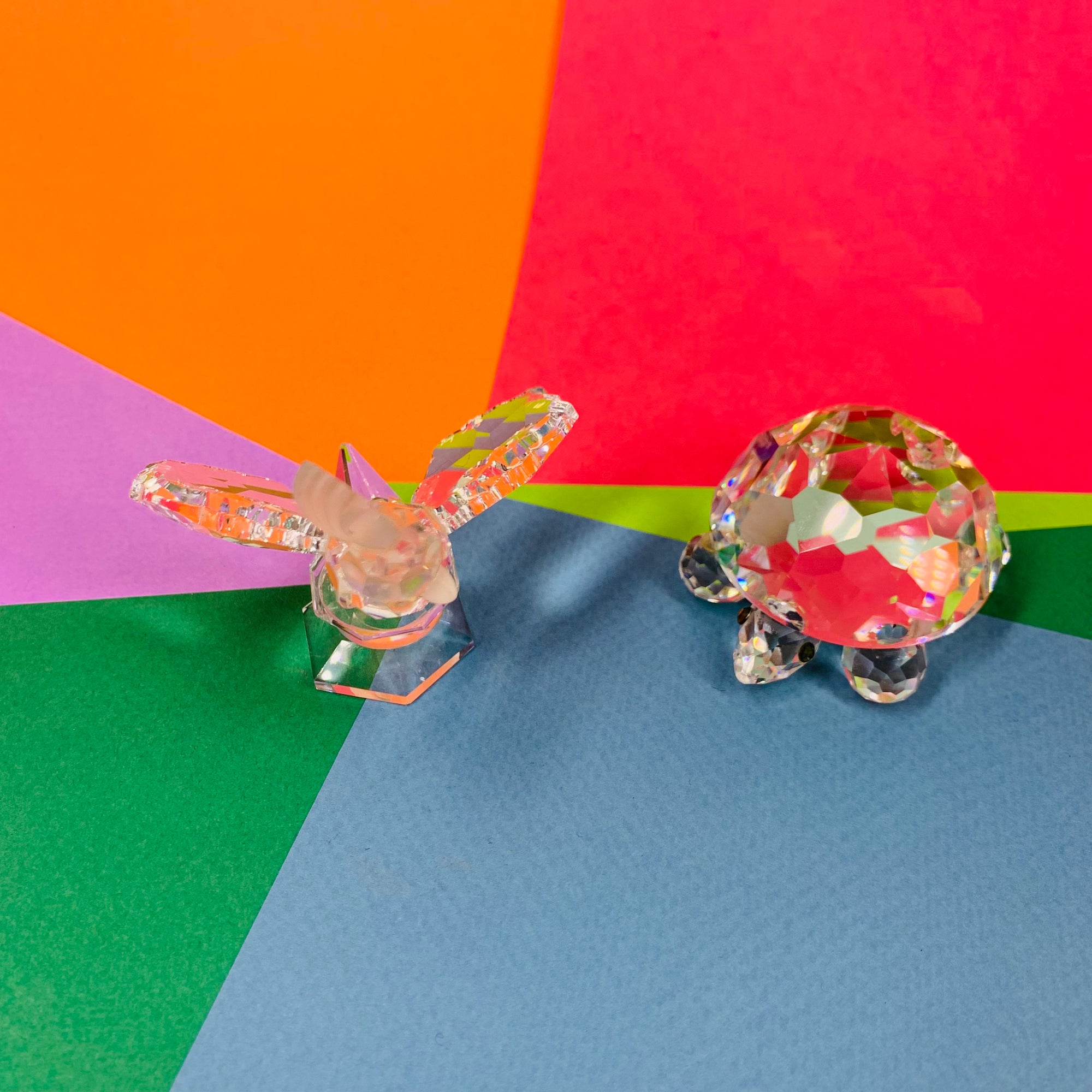 Vintage miniature Swarovski crystal turtle