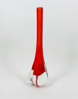 MCM red sommerso glass single stem vase