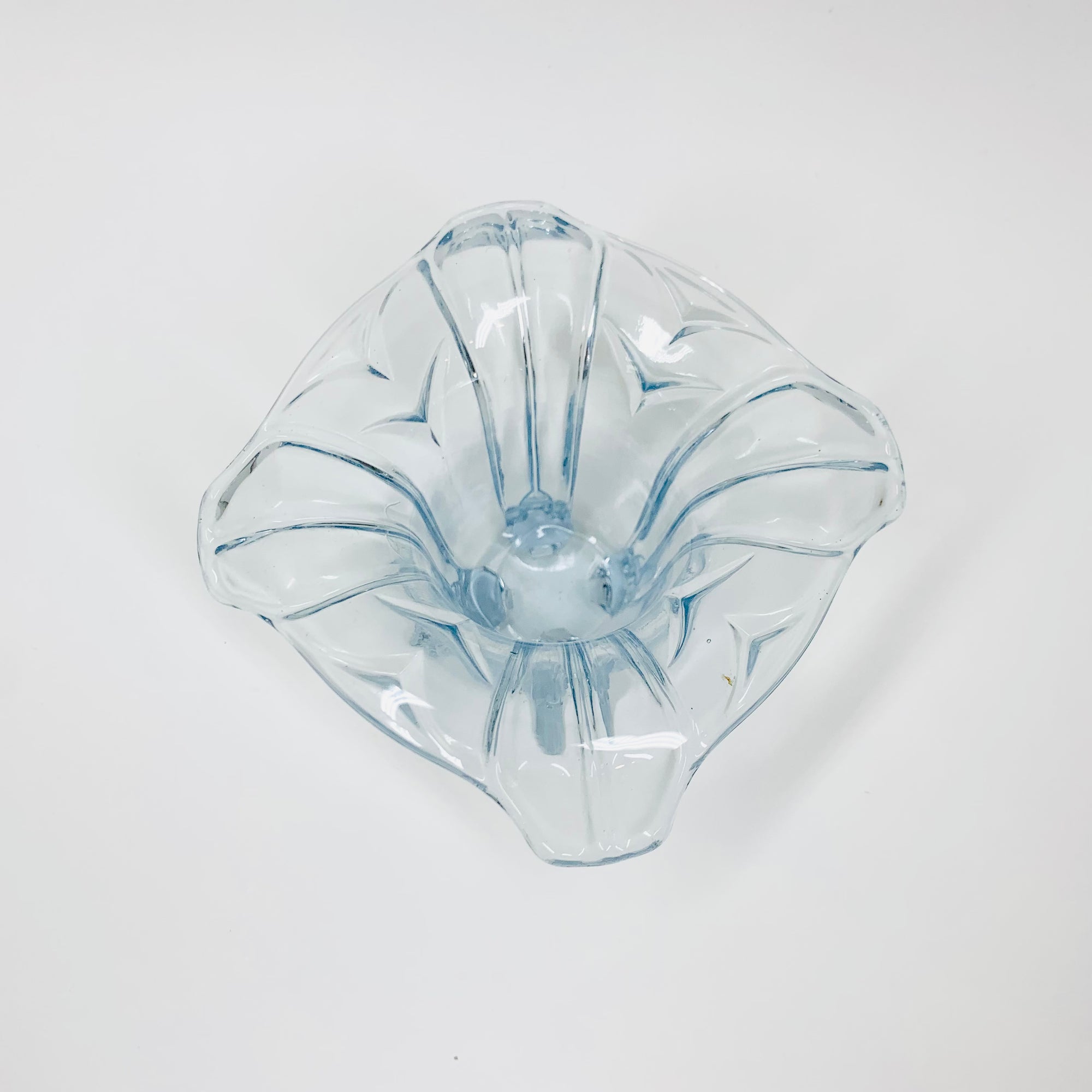 Extremely rare Art Deco blue Depression glass mini vase