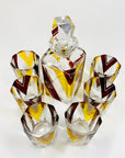Extremely extremely rare antique Art Deco ruby & gold enamel glass decanter set by Karl Palda