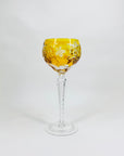 Antique hand cut cameo hock crystal wine glasses