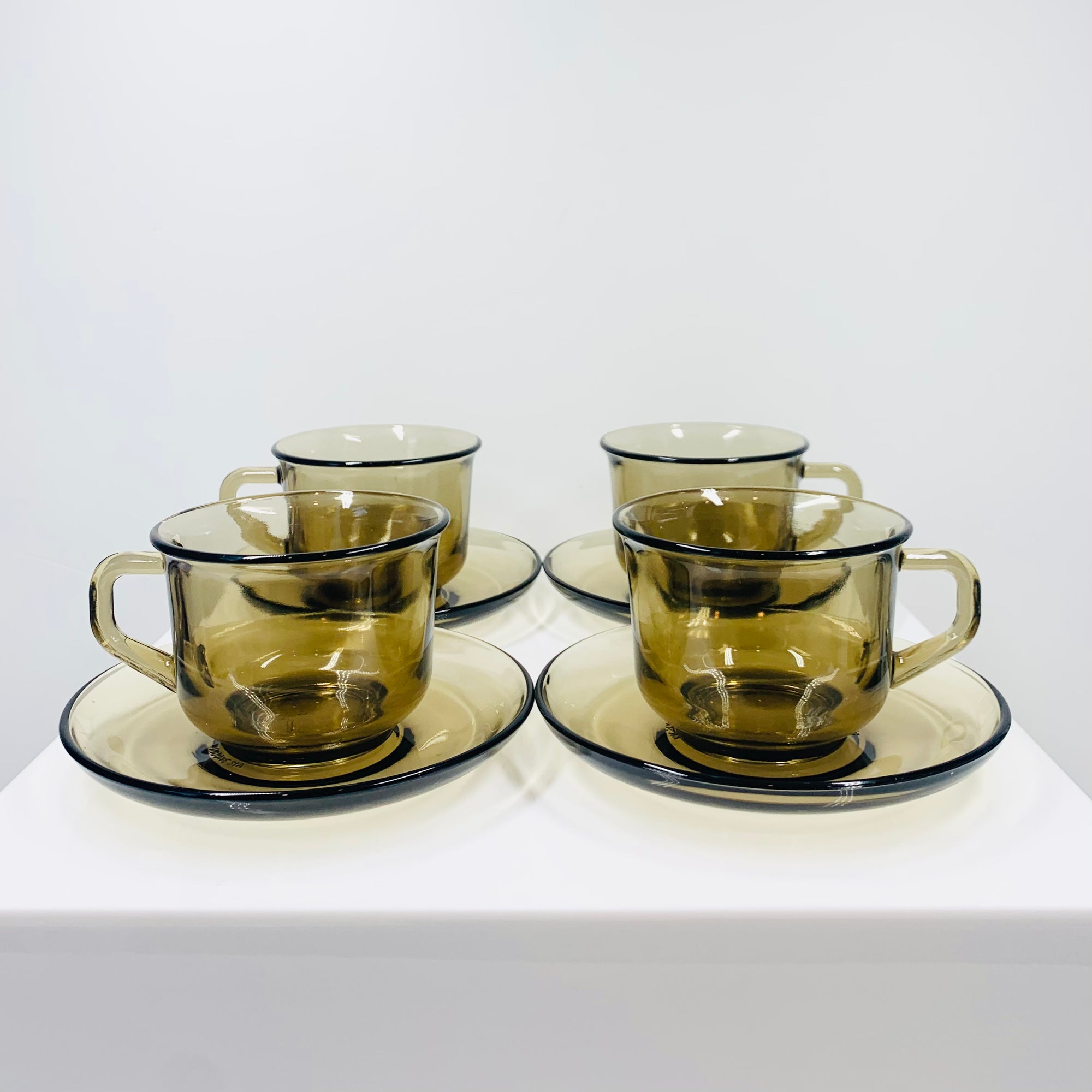 1970s grey temper glass tea/coffee set designed by METRO Indonesia