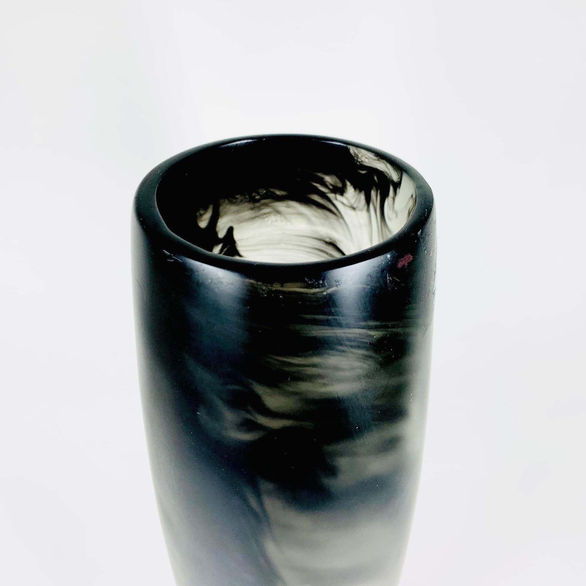 Vintage tall brown resin cylinder vase