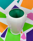 Art Deco Shorter & Son white pottery vase with leaf handles
