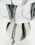 Rare Space Age mouth blown white and black Murano glass vase
