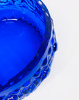 Midcentury Finnish cobalt blue glass bowl by Tamara Aladin with relief