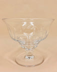 Vintage Stuart cut crystal champagne coupe with etched floral pattern
