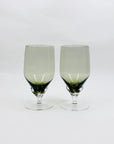 Midcentury grey twist stem sweet wine glasses