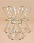 Vintage Bormioli footed glass ice cream bowls/cocktail coupe