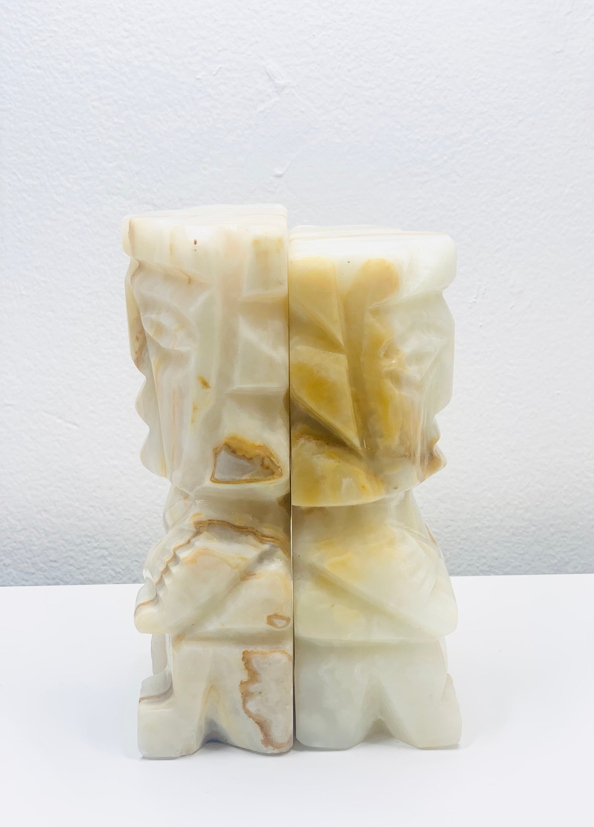 Vintage onyx Aztec bookends