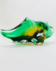 1960s SKLO UNION GREEN SOMMERSO GLASSES BOWL BY JOSEF HOSPODKA