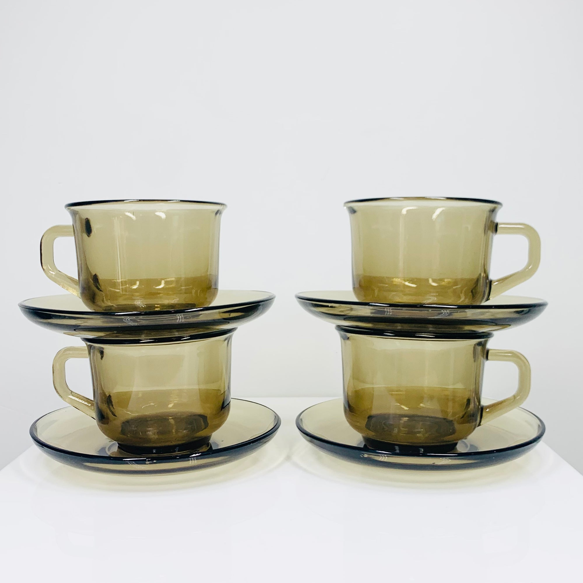 1970s grey temper glass tea/coffee set designed by METRO Indonesia