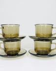 1970s grey temper glass tea/coffee set designed by METRO Indonesia