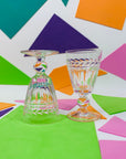 Antique hand cut Stuart short stem crystal cordial glasses