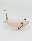 Extremely rare antique Art Deco pink satin glass shell pin dish