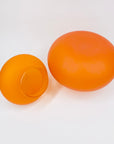 Extremely rare Midcentury Italian orange satin glass canister with minaret lid