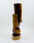 Midcentury Balinese hand carved lacquered abstract wood sculpture
