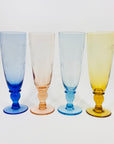 50s ETCHED HARLEQUIN CHAMPAGNE FLUTES