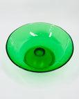1970s footed green pressed glass comport/fruit bowl